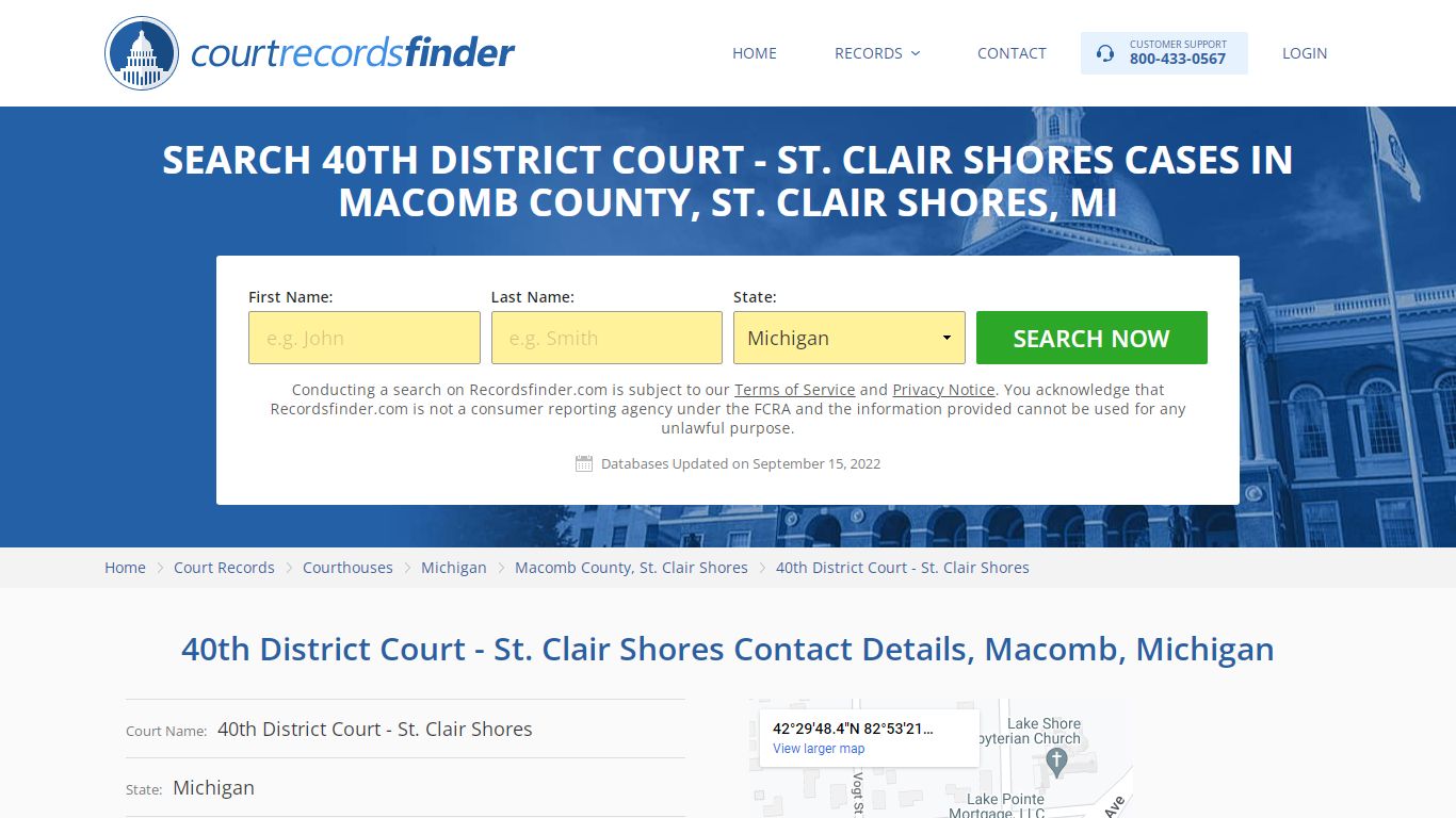 40th District Court - St. Clair Shores Case Search - RecordsFinder